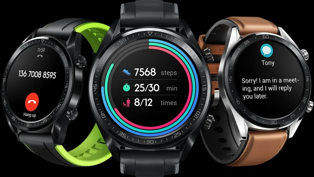 Huawei Watch GT Смарт часы Поддержка gps NFC 14 дней Срок службы батареи 5 атм водонепроницаемый телефонный Звонок трекер сердечного ритма для Android IOS