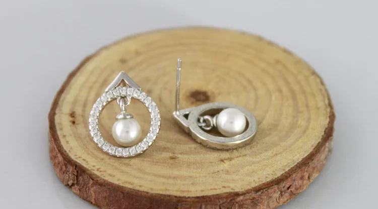 

Fashion 925 Sterling Silver Stud Earrings Pearl Earrings Jewelry Pendientes Brincos Fashion Jewelry Drop Shipping