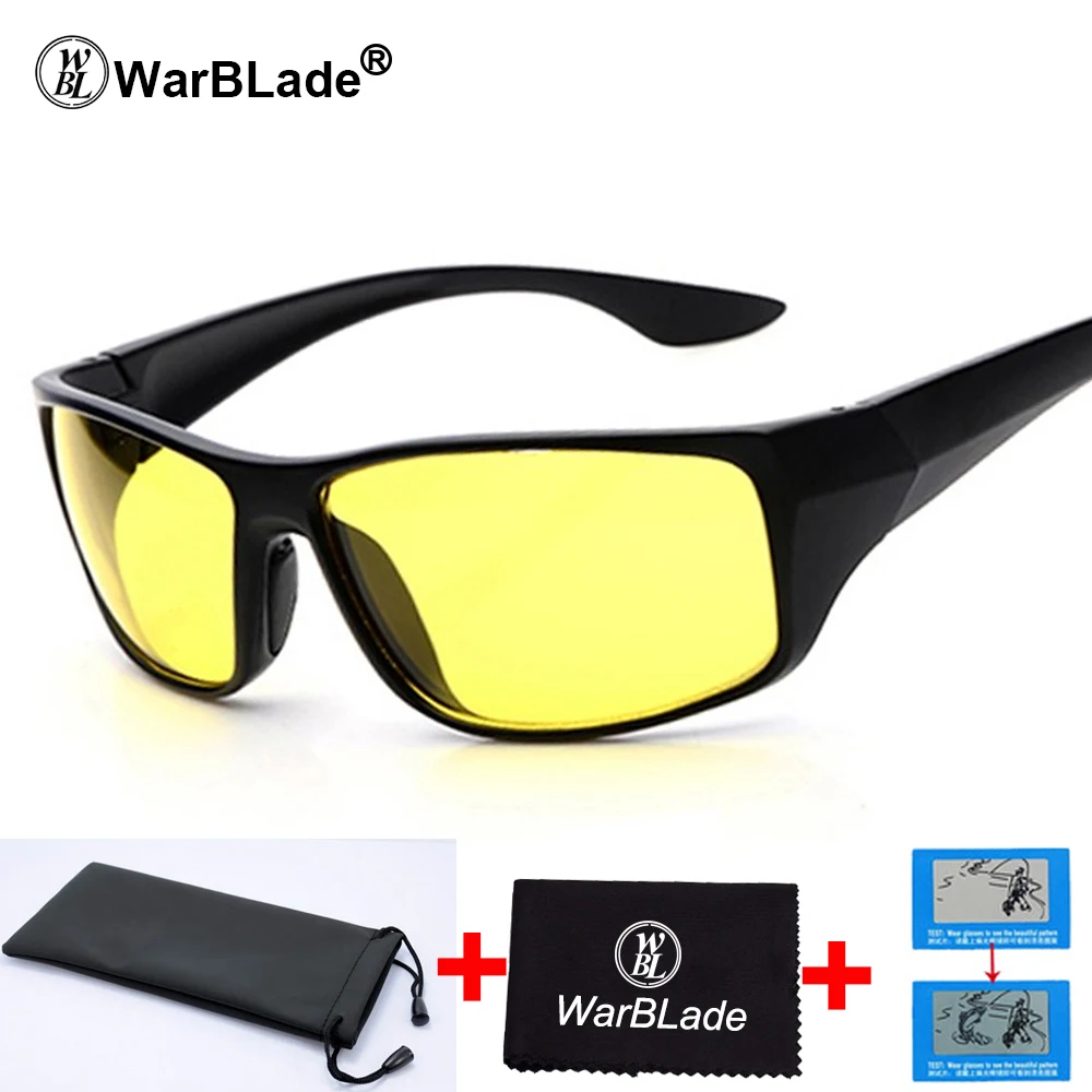 night vision WarBLade,, мужские солнцезащитные очки, пластиковая оправа, очки для ночного видения, очки для вождения в ночное время, зеркальный светильник, солнцезащитные очки, UV400 - Цвет линз: night vision