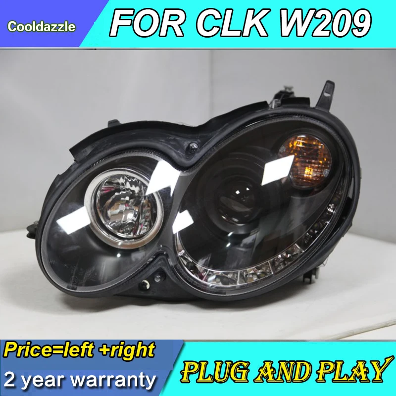 Для Mercedes-Benz CLK W209 светодиодный головной светильник 2004 20052006 2007 2008 2009 год передние лампы с дневными ходовыми огнями с комплектом HID