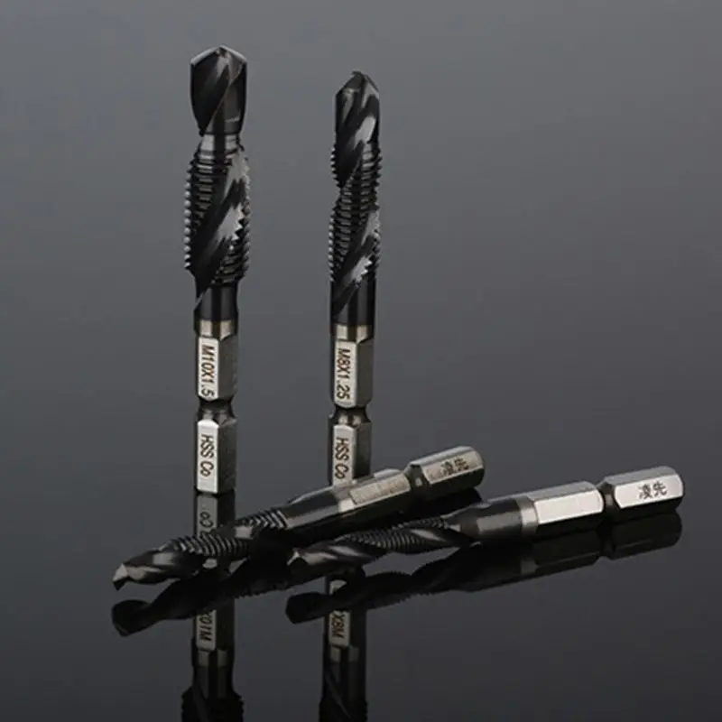 1/4 &quotсверлильный кран с шестигранным хвостовиком HSS Спиральная Резьбовая резьба