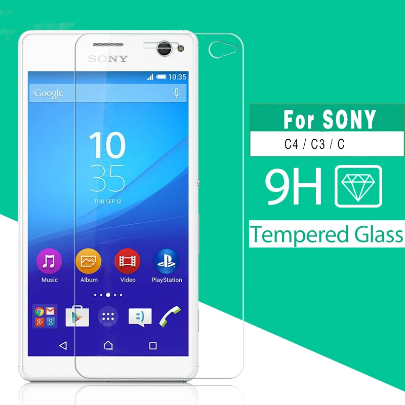Защитная пленка из закаленного стекла премиум класса для Sony Xperia C C3 C4 C2305 S39H D2533 D2502