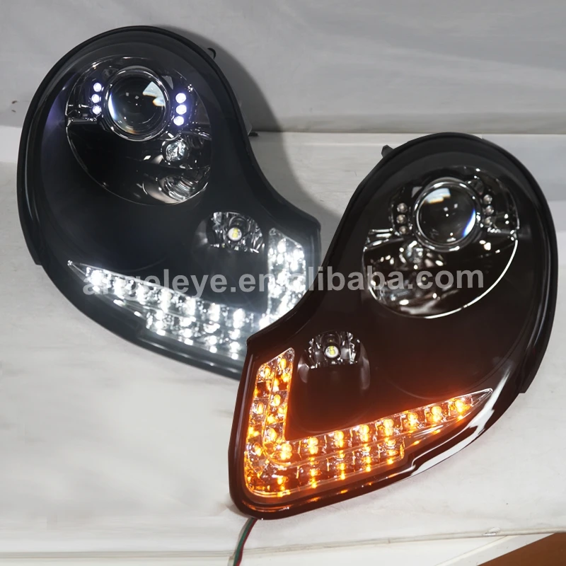 

For Porsche boxster 996 911 LED Head Lamp Black Housing