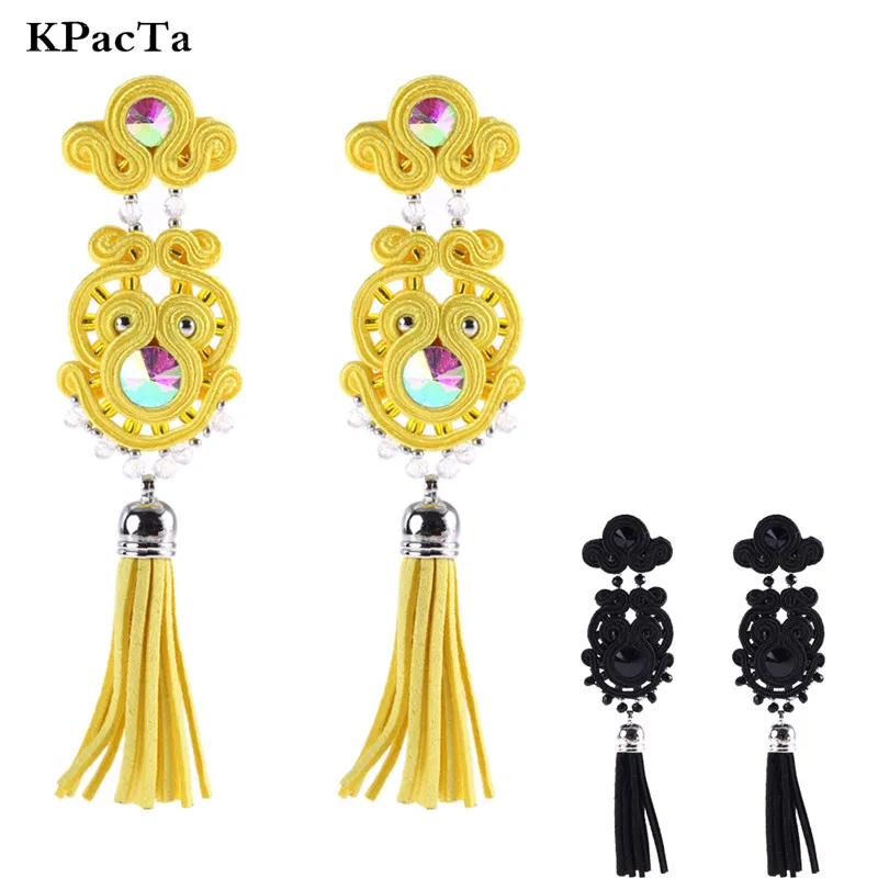 KPACTA простые этнические драгоценные серьги-кисточки для женщин Стразы сумуж