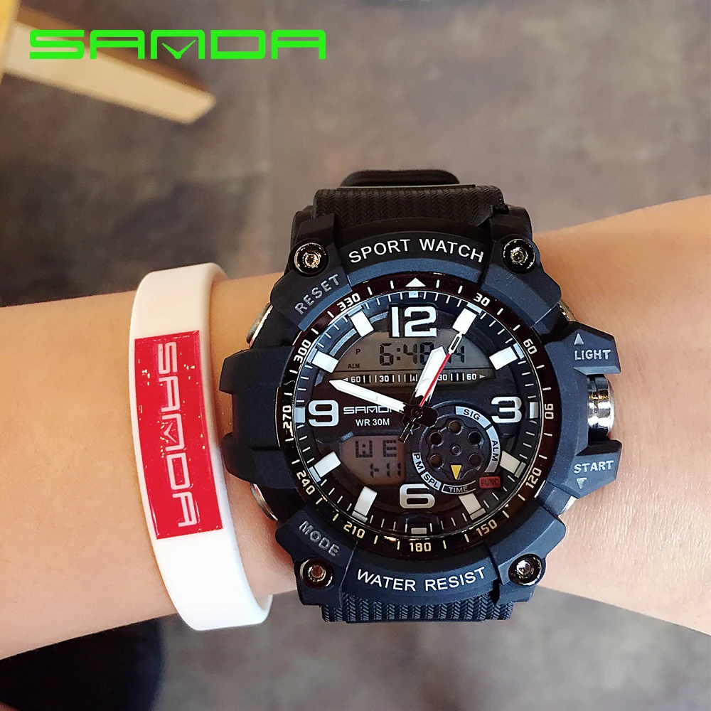 Мужские часы брендовые Роскошные водонепроницаемые спортивные цифровые