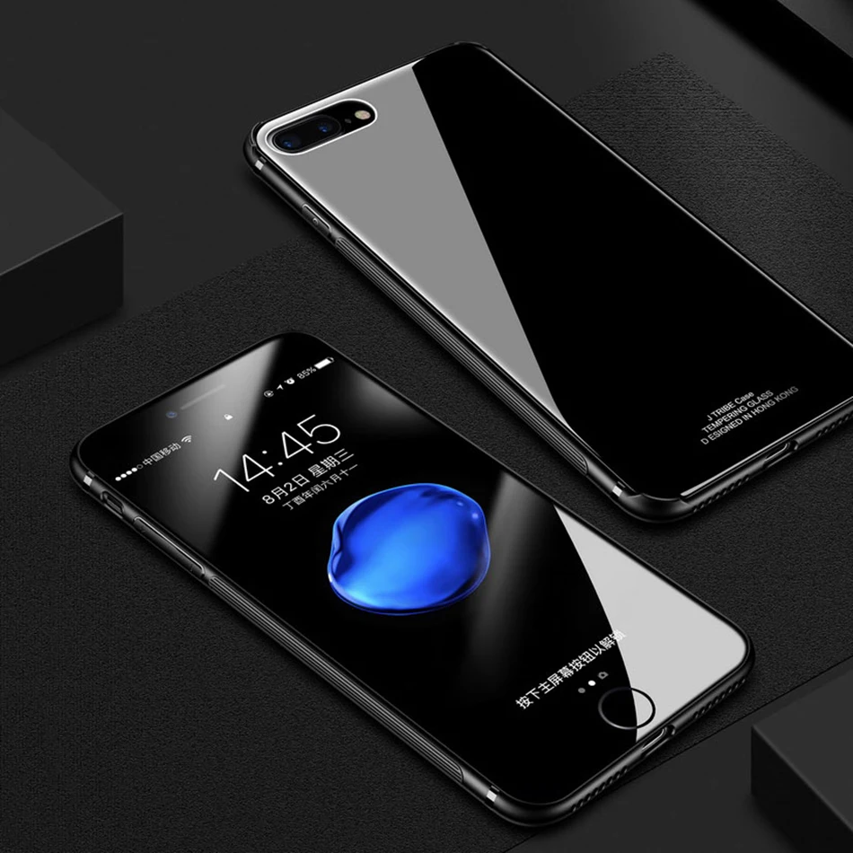 Connics 7 Plus Роскошный чехол для iphone 8 плюс Мода Закаленное Стекло Телефон задняя