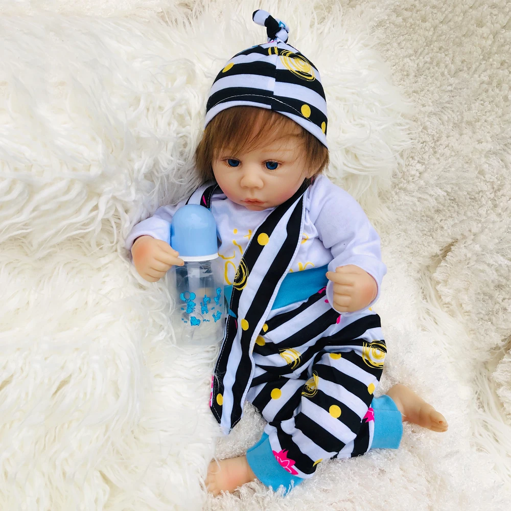 Красивый reborn boy 45 см силиконовая кукла bebe Reborn Baby игрушка для девочек детский