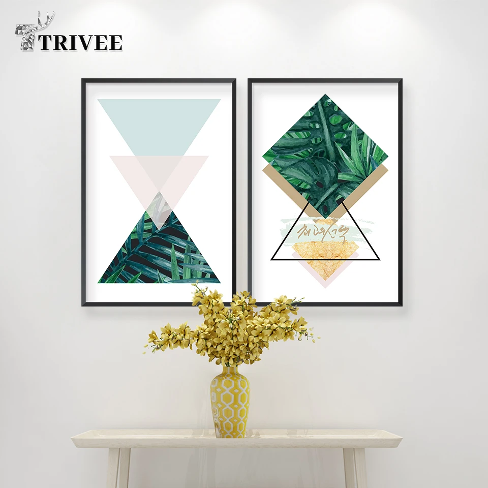 Тропические принты настенное искусство холст растения монстр пальма лист