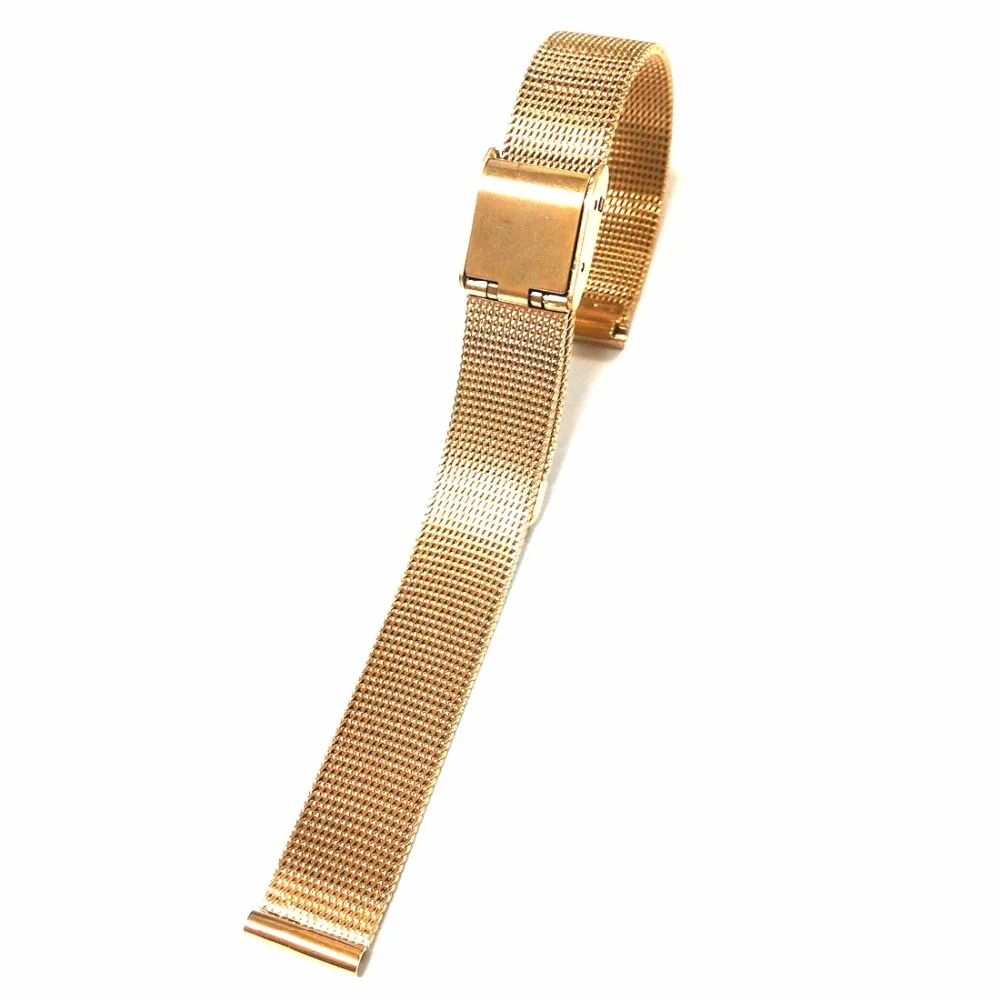 

12mm Stainless Steel Slim Mesh Ladies Bracelet Band Rose Gold WB1221A12SB