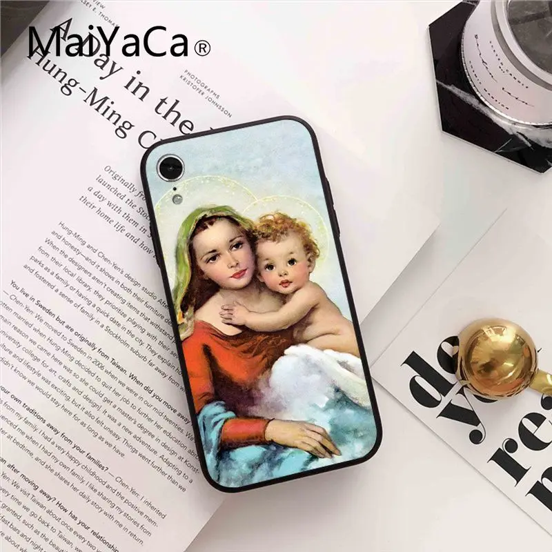 MaiYaCa Virgin Mary Christian Christmas замечательный популярный чехол для телефона iPhone 8 7 6 6S Plus X XS