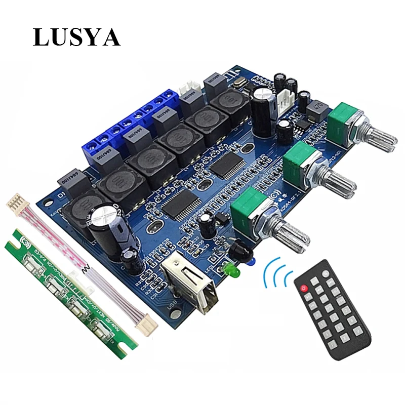 Lusya TPA3118 Bluetooth 4,2 сабвуфер усилитель HIFI 2,1 канал 2*30 Вт+ 60 Вт аудио усилитель плата с пультом дистанционного управления B6-001