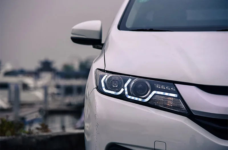 Автомобильная светодиодная лента передние фары для Honda City передсветильник фара