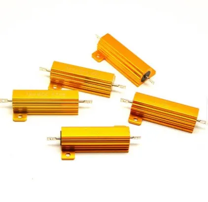 Алюминиевый Золотой резистор RX24 50 Вт мощный металлический корпус 1.2R 1.5R 1.8R 2.2R 2.4R