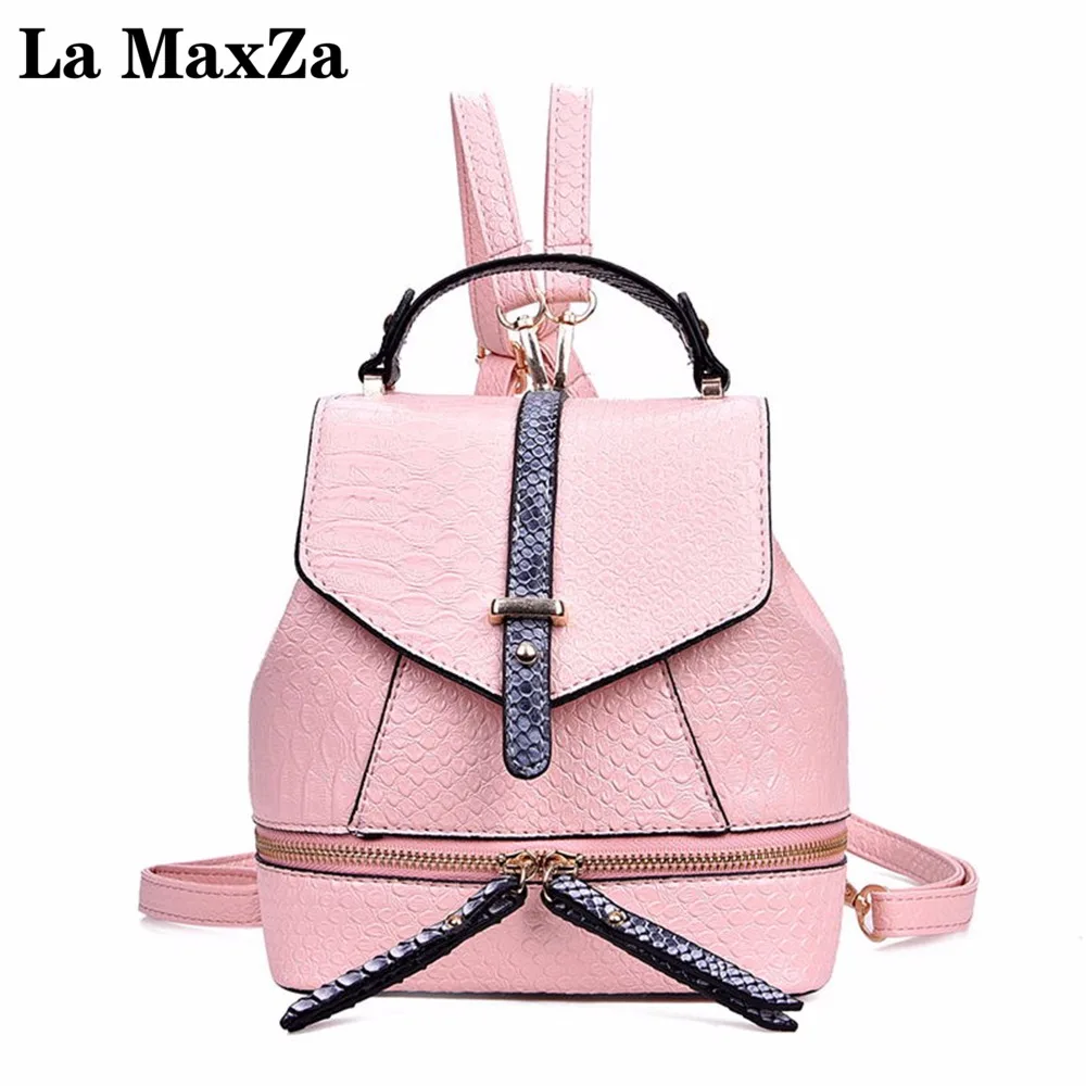 La MaxZa Simple Style Backpack Women PU Leather Backpacks For Girls School Bags Fashion Vintage | Багаж и сумки