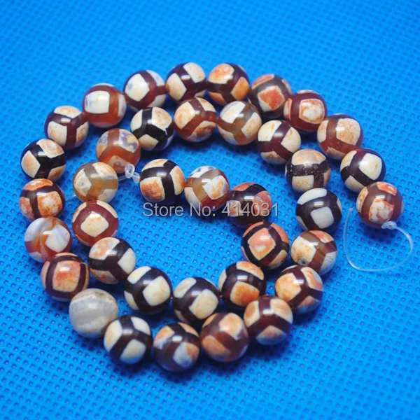 Wholesale 15.5&quot/37 pcs/lot Natural Tibetan Styles Agate Stone round ball designs beads accessories size 10mm new fashion bead |