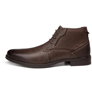 Мужские ботинки из натуральной кожи с острым носком, в стиле ретро