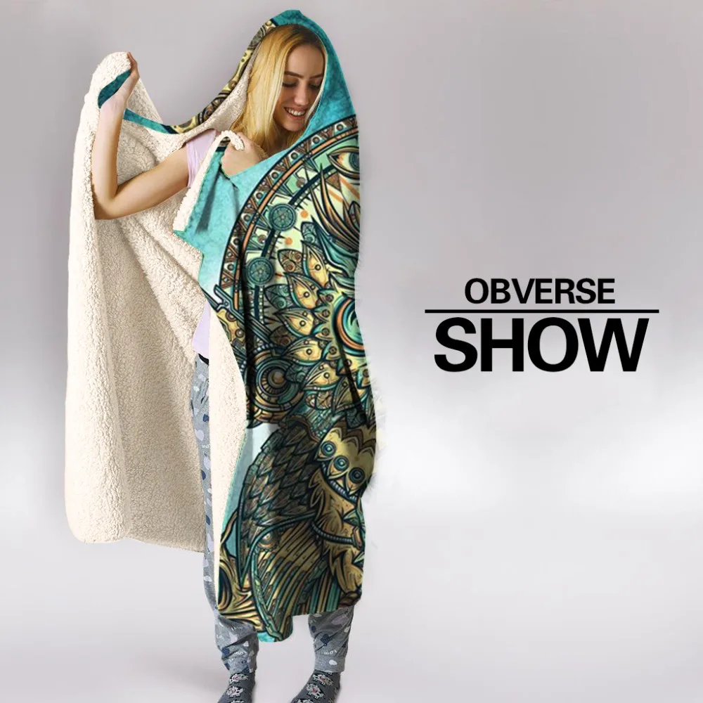 Сова одеяло с капюшоном для взрослых животных 3D печать Домашняя мода Мягкие