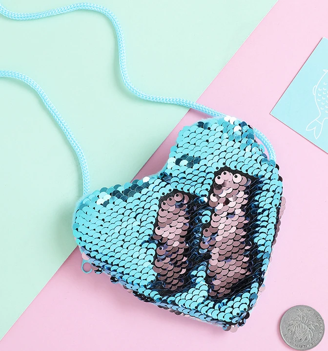 Новые женские модные сумки через плечо с пайетками для девушек сердечками мини