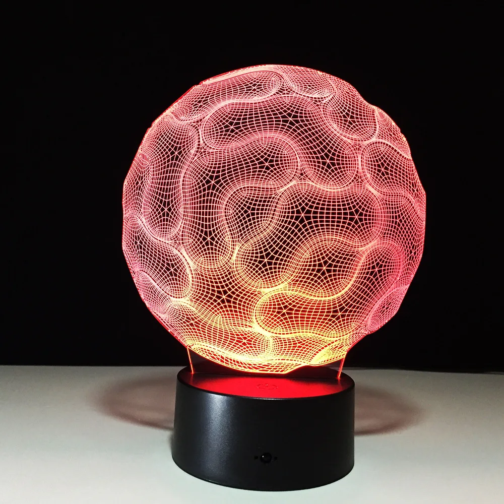 3D настольная лампа для мозгов, декоративный ночник 7color изменение usb-кабеля, интеллектуальная сенсорная кнопка, светодиодный настольная лампа, подарок для детей