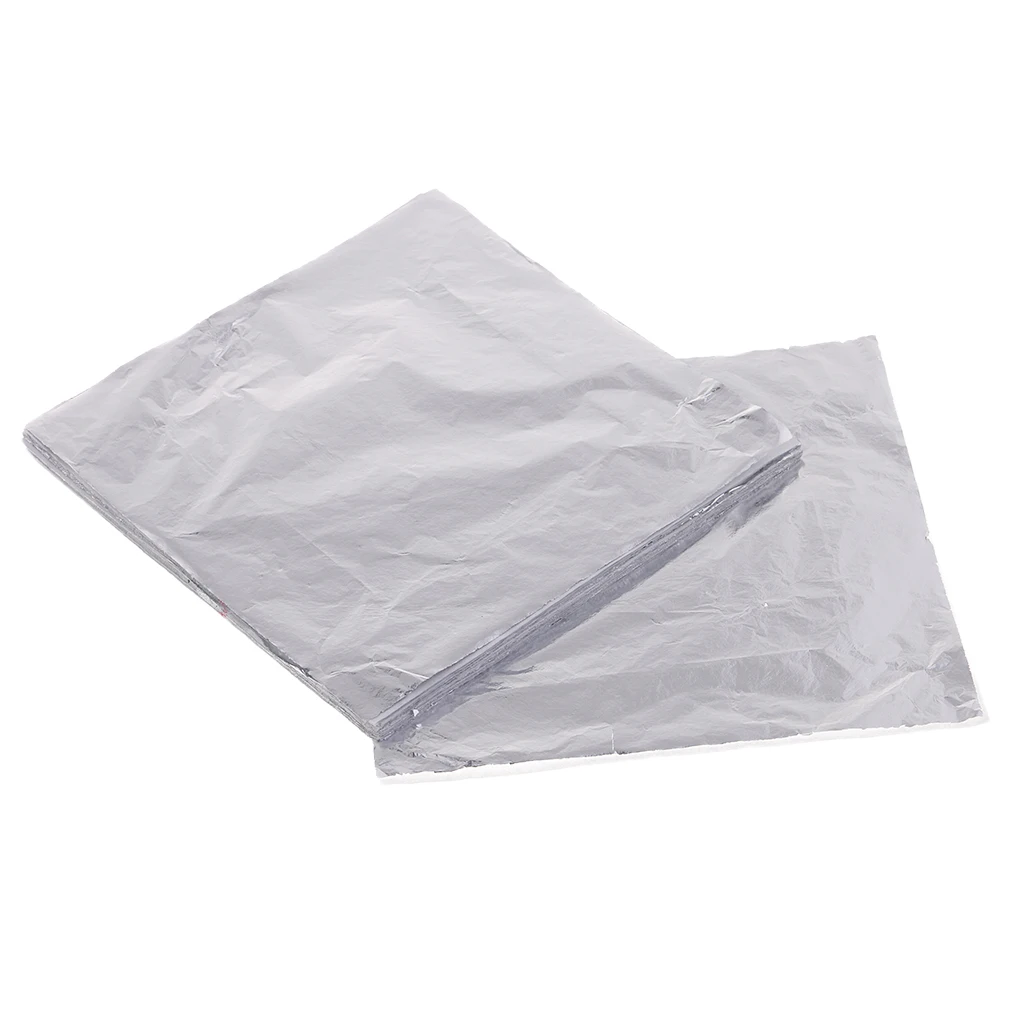 100 листов искусственные Серебряные Листья для искусства позолота ремесла