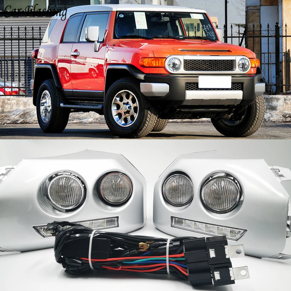 1 пара автомобиля светодиодный DRL Дневной Бег светильник для Toyota Fj Cruiser 2007 2008 2009 2010