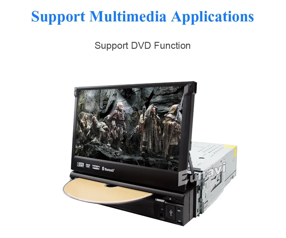 Eunavi 1 din Авторадио dvd-плеер усилитель радио gps автомобильная dvd камера музыкальный эквалайзер в палубе головное устройство CD Sub Автомагнитола авто стерео