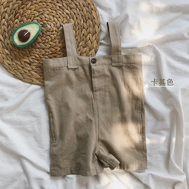 Модные свободные комбинезоны в Корейском стиле для маленьких девочек однотонные