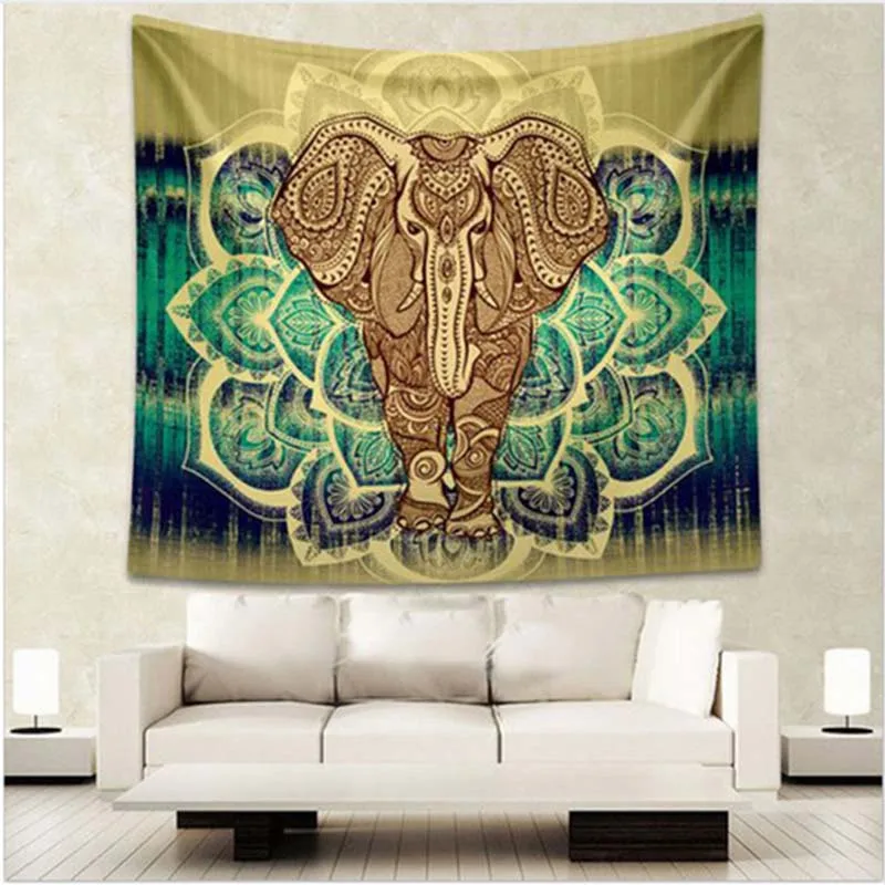 

HZTRXUN Indian Mandala Tapestry Home Decorative Wall Hanging Tapestries Beach Blanket Elephant Totem Print Bedspread Table Cloth