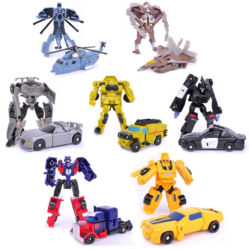 

Retail Box 7pcs/set Transformation Kids Classic Robot Cars Toys for Children Boys Action & Toy Figures