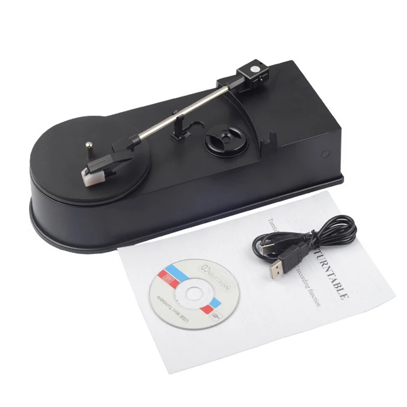 Портативный мини USB Виниловый проигрыватель LP виниловая запись аудио плеер 45PRM MP3