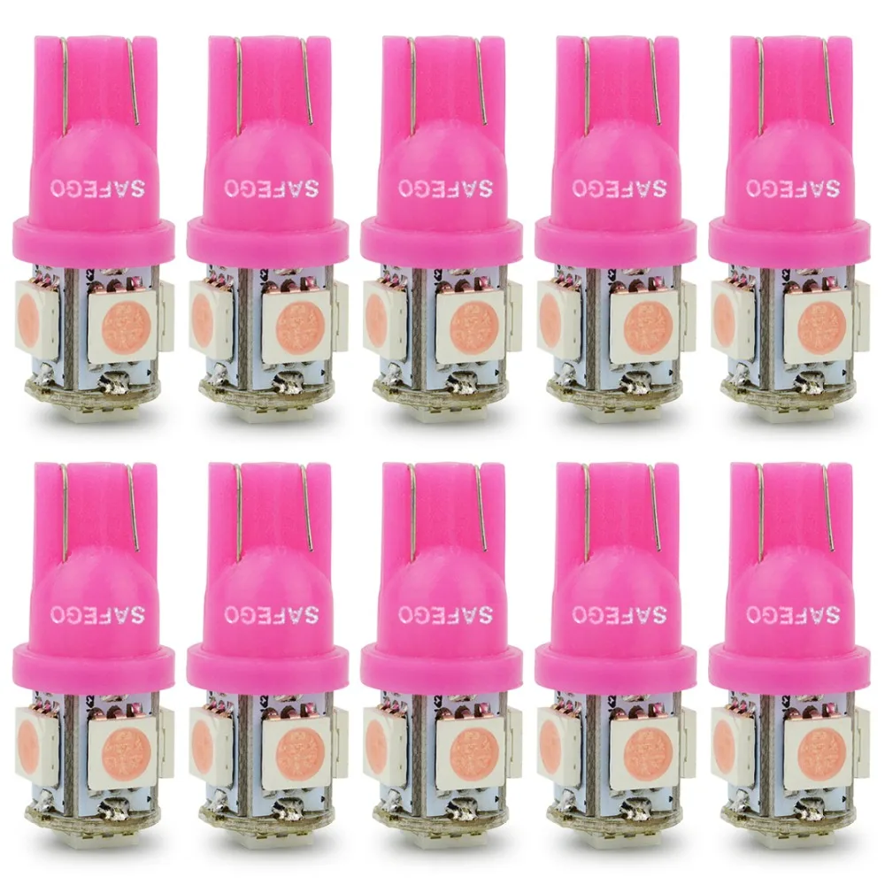 Safego 30 шт. W5W светодиодный T10 светодиодный 5 SMD 5050 12 V Супер Белый Заменить для авто Подсветка салона лампы для чтения Потолочные плафоны