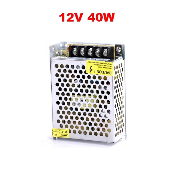 Ac dc 12 В 40 Вт Светодиодный импульсный источник питания драйвер алюминиевый AC 110 220