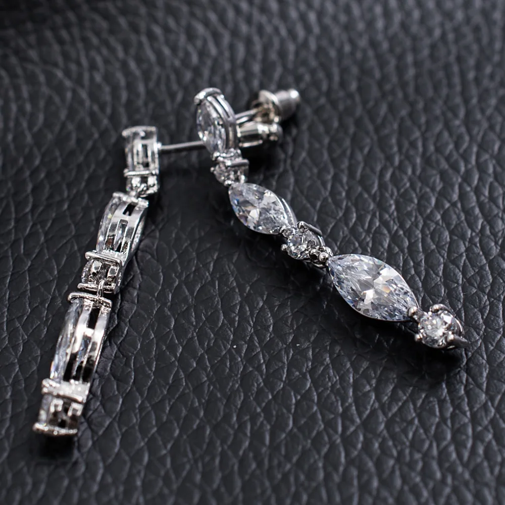 Новинка 2017 свадебное ожерелье для невесты с фианитом ААА набор серег высокое