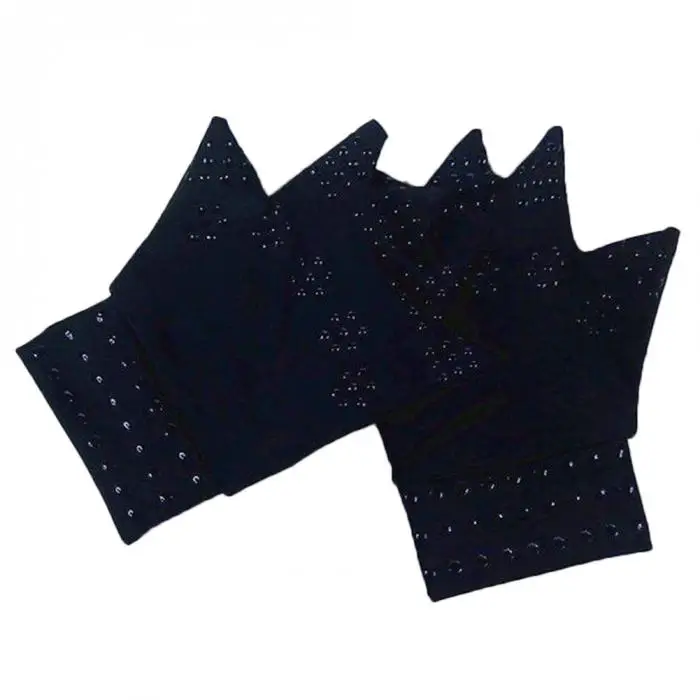 1Pair Magnetic Therapeutic Arthritic Fingerless Compression Gloves Therapy Mittens RJ99