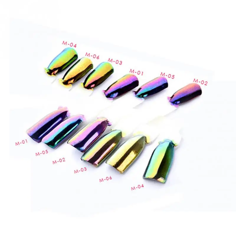 6 цветов Дизайн ногтей глиттер Косметическая пудра Dust для UV GEL акриловая