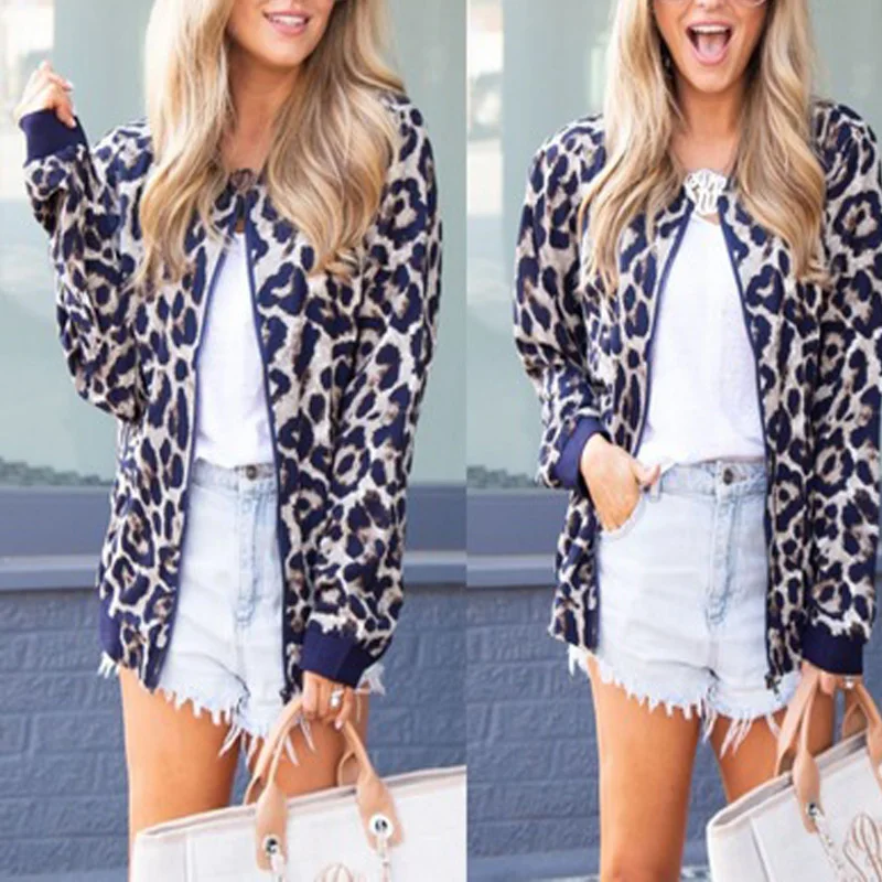 2019 новая весенняя женская леопардовая короткая куртка Amazon в европейском и