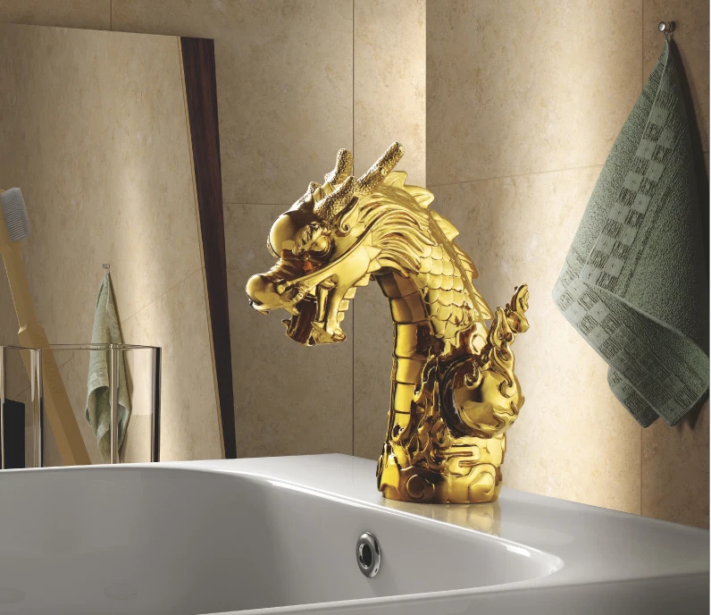 Бесплатная доставка золота CLOUR одно отверстие/ручка кран с одной ручкой