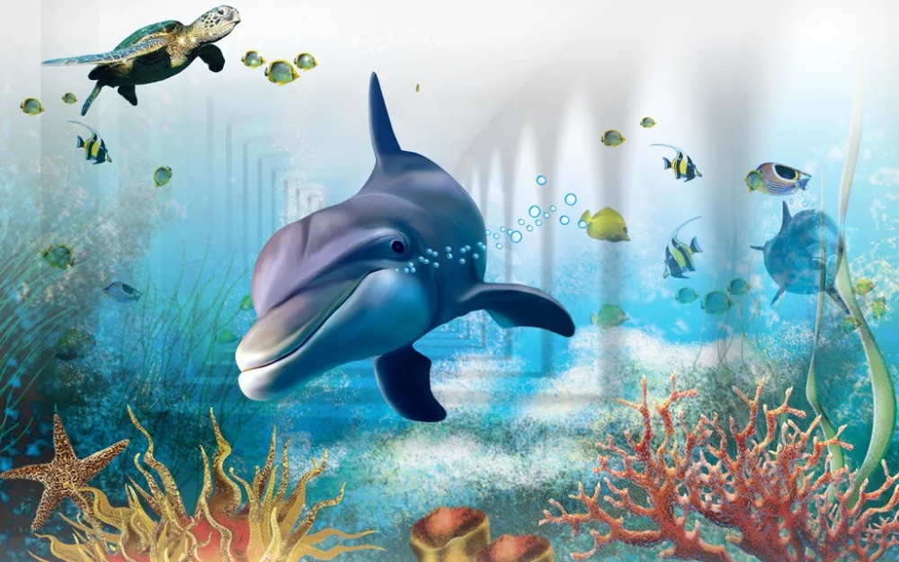 

Photo curtains living room window ocean dolphin bedroom blackout curtains roman curtains for living room