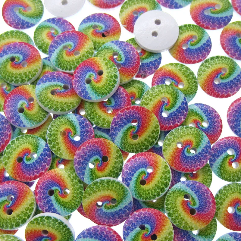 50 шт. разноцветные радужные пуговицы 5/8 дюйма|wooden buttons|multicolor buttonsscrapbooking craft |