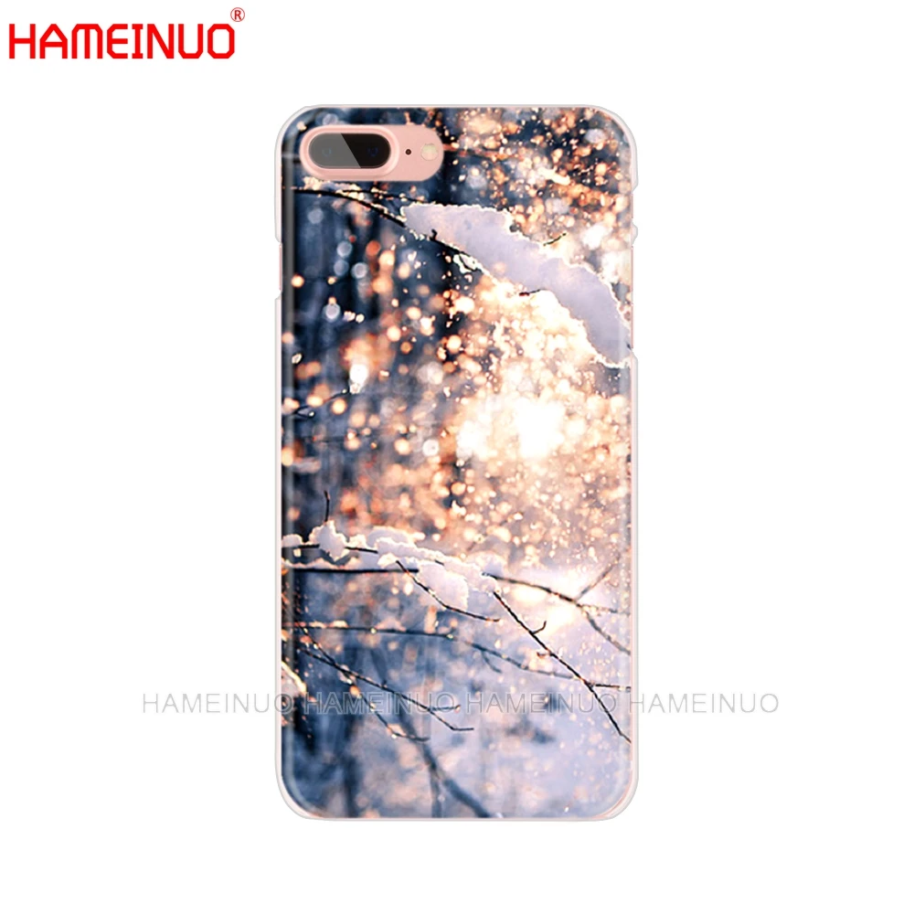 HAMEINUO пейзаж зимний светильник снег чехол для мобильного телефона iphone X 8 7 6 4 4S 5 5S SE 5c 6s plus XS XR XS MAX