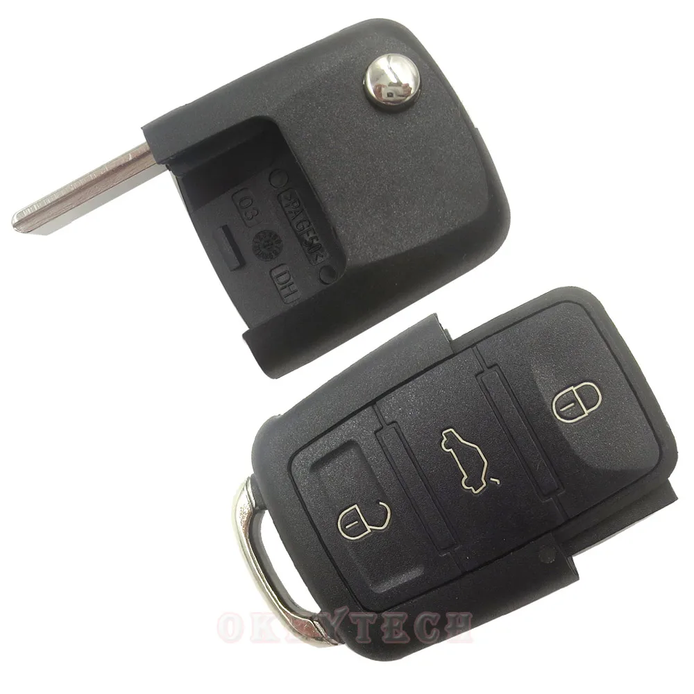OkeyTech Switchblade оболочки флип ключ чехол для VW Volkswagen B5 Golf Polo Passat Автомобильный 3 кнопки
