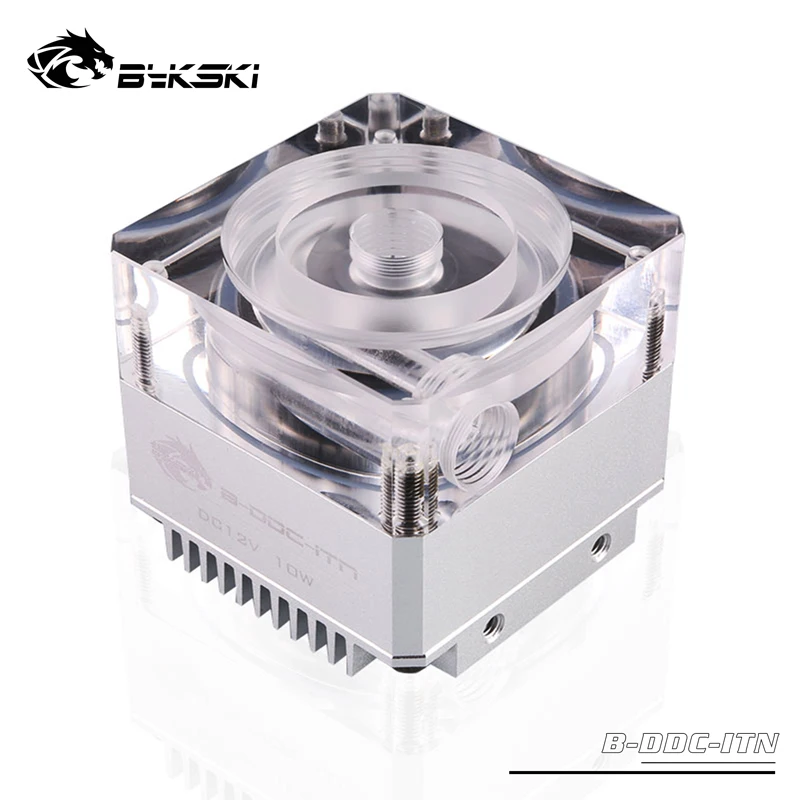 silver Bykski DDC насос DC12V TDP10W поток подъема 3,5 метров 450L/H радиатор размер 62*62*59 мм Поддержка комбинированного резервуара/Макс 5000 об/мин - Цвет лезвия: silver