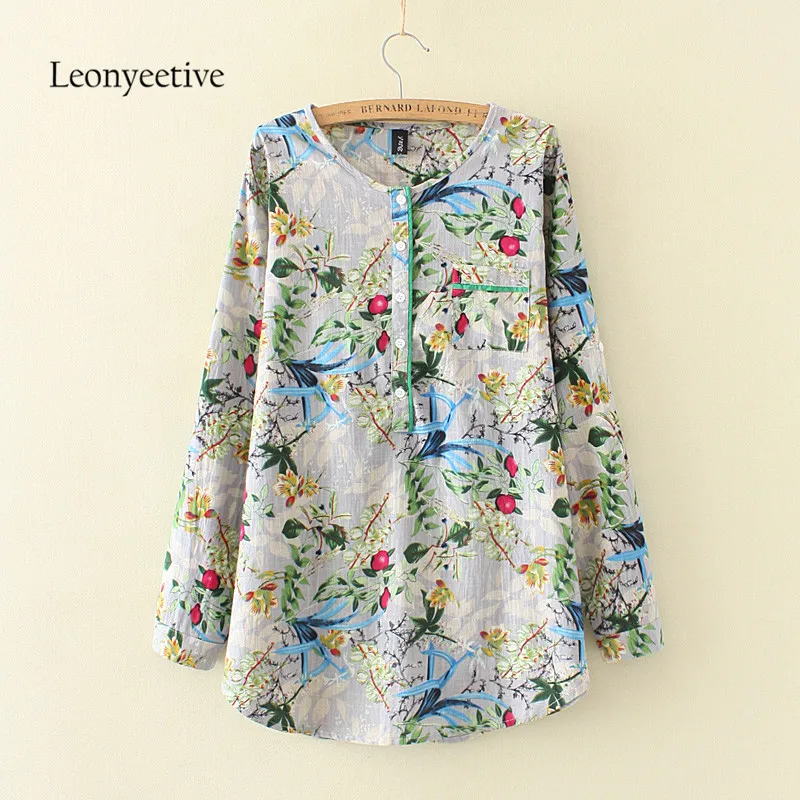 2017 летняя Осенняя Женская длинная рубашка большого размера хлопковые блузки