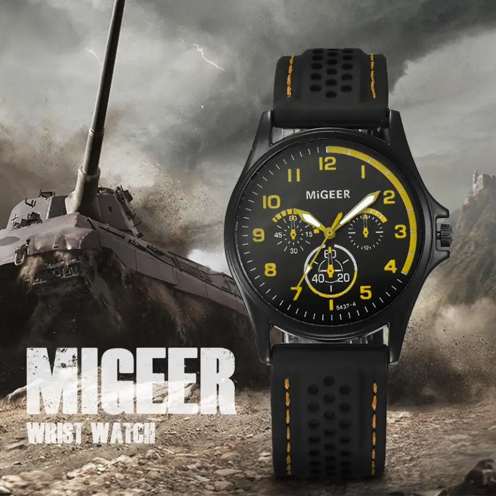 2018 мужские модные силиконовые спортивные кварцевые часы с ремешком наручные