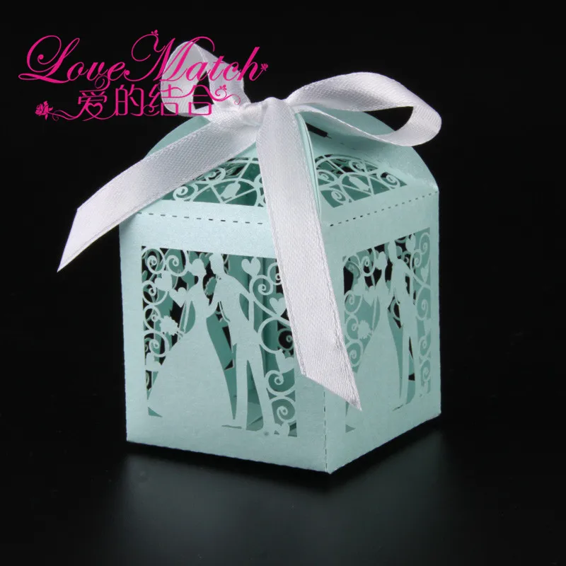 50 шт. коробка конфет с лазерной резкой для невесты и жениха свадебных сувениров