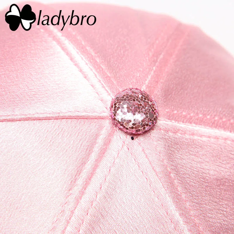 Ladybro Swan Sequin Women Baseball Cap Dad Hat Brand Street Ladies Fashion Casual Sweet Pink Hat Cap Female Snapback Cap Bone