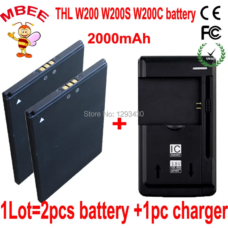 

1LOT=1PC Dock Desk Charger +2PCS 2000mAh Original THL W200 W200S W200C Battery Batterie Bateria Batterij Accumulator AKKU PIL