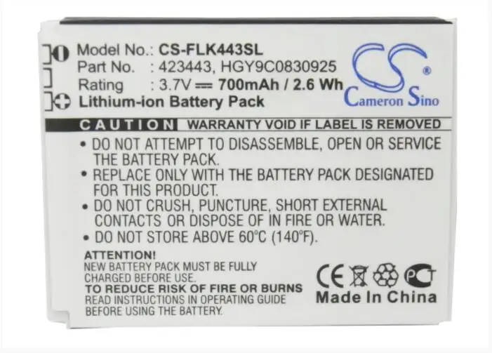 

Cameron Sino 700mAh battery for FOXLINK 423443 HGY9C0830925