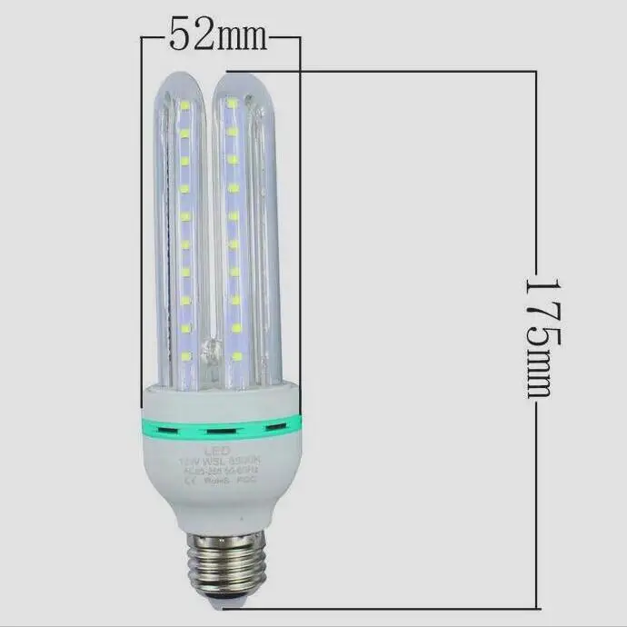 Energy saving CE E27 12W 2835 SMD LED Corn Bulb AC85-265V U Shape High Luminous Spotlight LED lamp light free shiping
