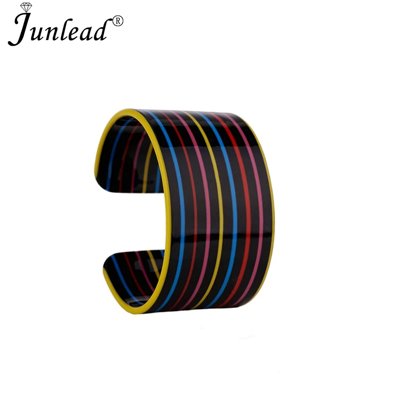 Junlead Горячая Мода черепаховой Узор Акриловый жесткий браслет Леопардовый полимерный браслет для женщин ювелирные аксессуары оптом - Окраска металла: 3-wide